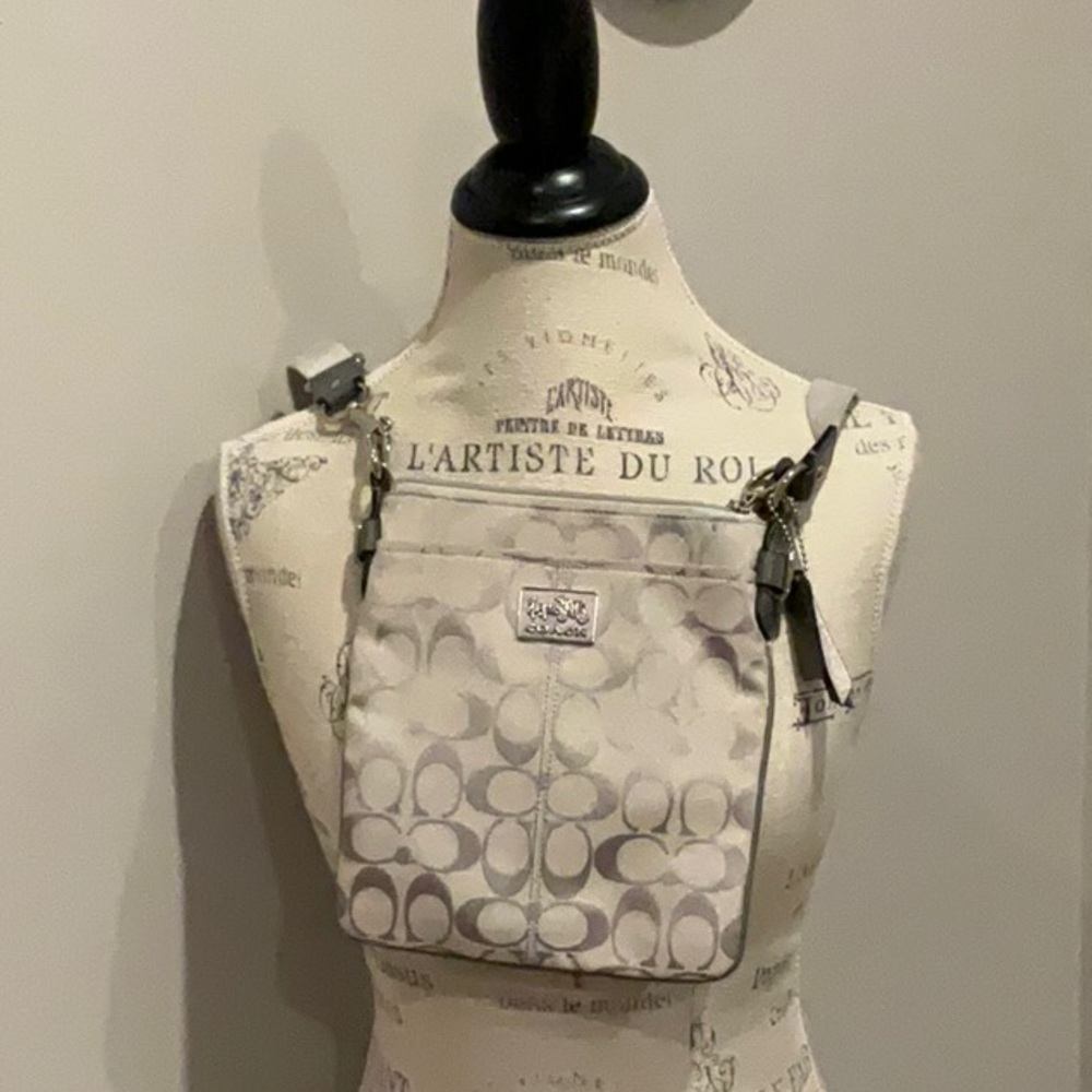 Coach Signature Beige Crossbody Bag